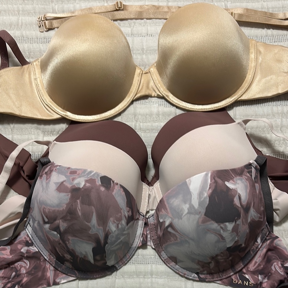 Danskin Gold and Brown Floral Bras